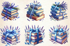Summer Lavender Books Clipart Bundle - CraftNest - Digital Crafting and Art