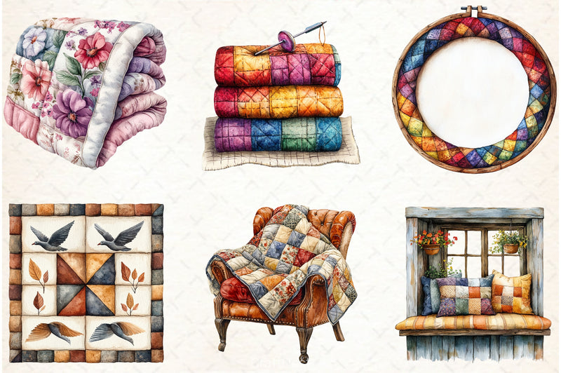 Cottage Quilts Clipart Bundle - CraftNest - Digital Crafting and Art
