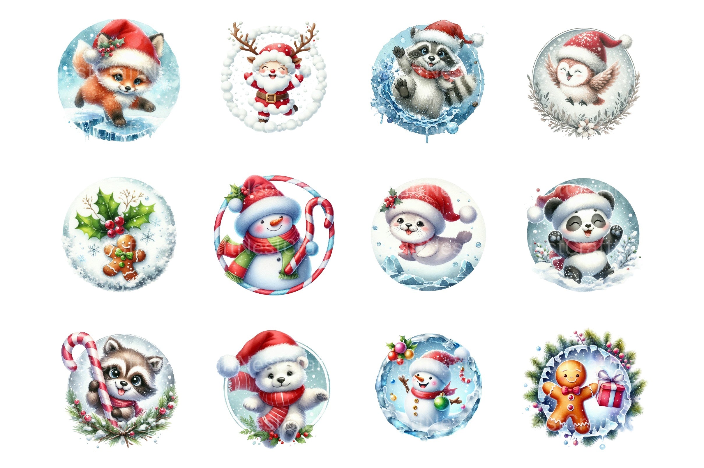 Festive Christmas Ornament Designs Clipart Bundle - CraftNest - Digital Crafting and Art