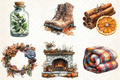 Cozy Autumn Clipart Bundle 9 - CraftNest - Digital Crafting and Art