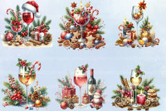 Christmas Wine Glass Clipart Bundle - CraftNest - Digital Crafting and Art