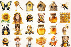 Little Honeybee Clipart Bundle - CraftNest - Digital Crafting and Art