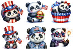 4th of July Panda Sublimation Clipart - CraftNest - Digital Crafting and Art
