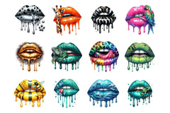 Animal Print Dripping Lips Clipart Bundle - CraftNest - Digital Crafting and Art