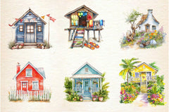Summer Seaside Cottage Clipart Bundle 2 - CraftNest - Digital Crafting and Art
