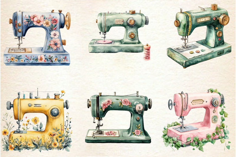 Sewing Machine Clipart Bundle 3 - CraftNest - Digital Crafting and Art