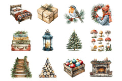 Farmhouse Christmas Holiday Art Stickers Bundle - CraftNest - Digital Crafting and Art