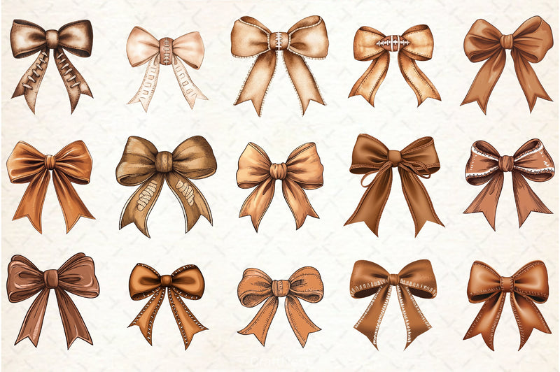 Coquette Football Bow Clipart Bundle - CraftNest - Digital Crafting and Art
