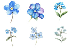 Forget Me Not Flower Bloom Clipart - CraftNest - Digital Crafting and Art