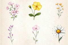 Tiny Wildflowers Clipart Bundle - CraftNest - Digital Crafting and Art