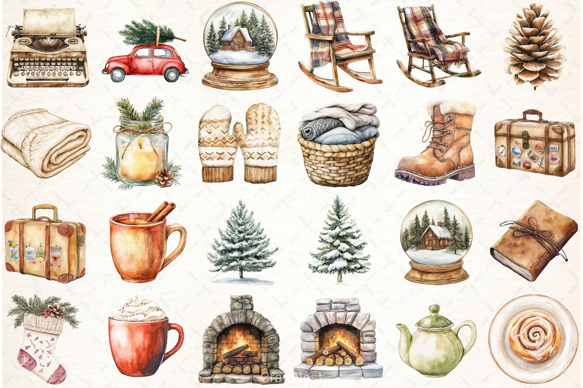 Neutral Christmas Clipart Bundle - CraftNest - Digital Crafting and Art