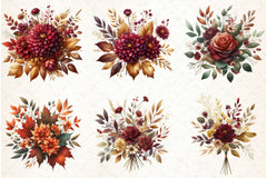 Fall Floral Clipart Bundle - CraftNest - Digital Crafting and Art