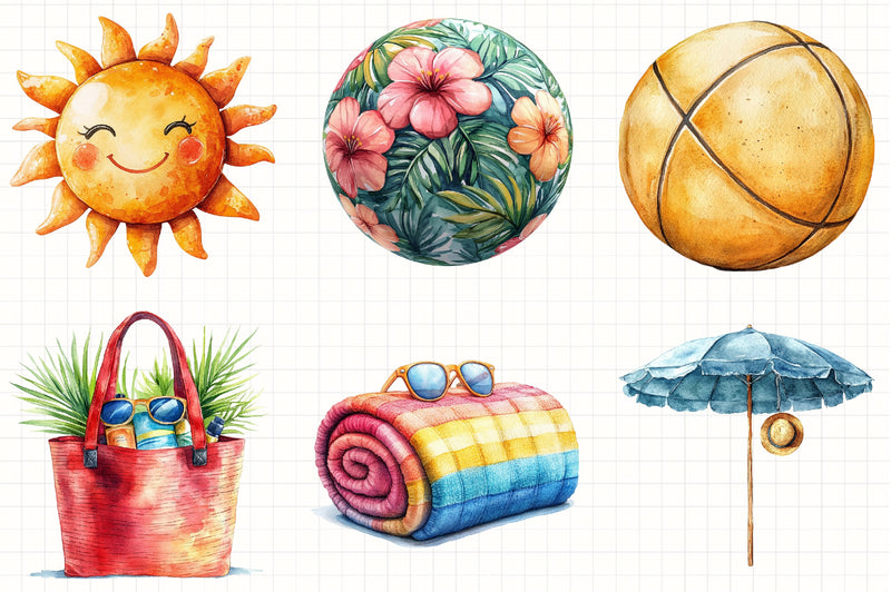 Summer Vacation Clipart Bundle 1 - CraftNest - Digital Crafting and Art