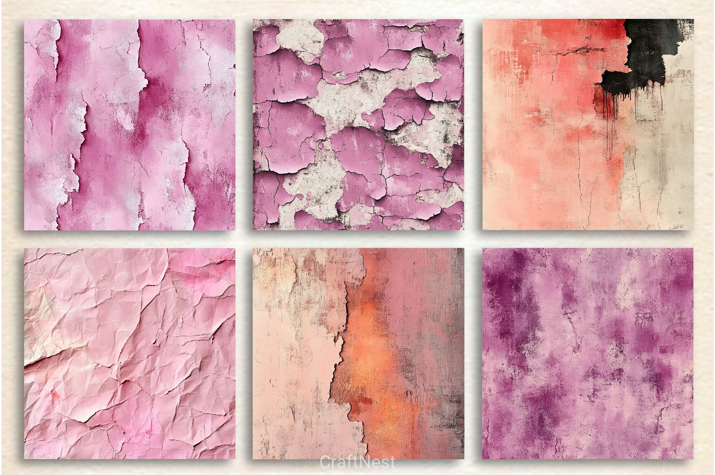 Seamless Blush Pink Grunge Backgrounds - CraftNest - Digital Crafting and Art