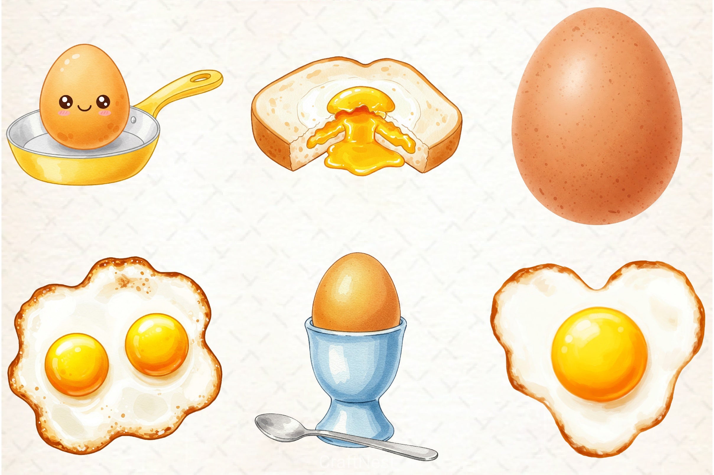 Fried Eggs Clipart Bundle - CraftNest - Digital Crafting and Art