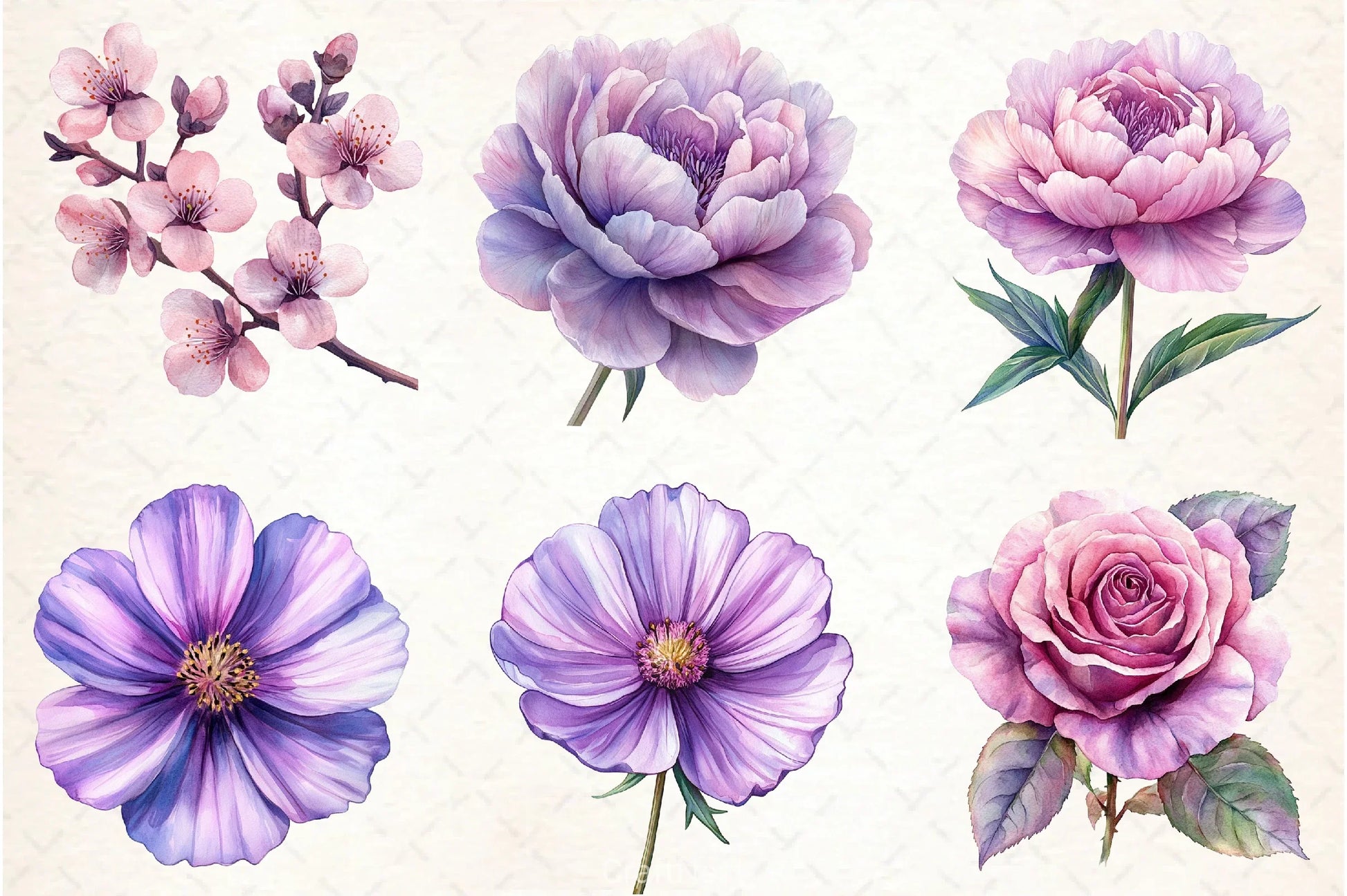 Lavender & Pink Flowers Clipart Bundle 3 - CraftNest - Digital Crafting and Art