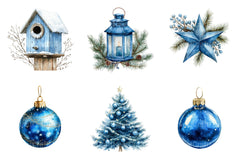 Blue Christmas Magic Winter Cozy Clipart Bundle 2 - CraftNest - Digital Crafting and Art