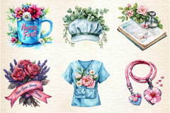 Flower Nurse Life Clipart Bundle - CraftNest - Digital Crafting and Art