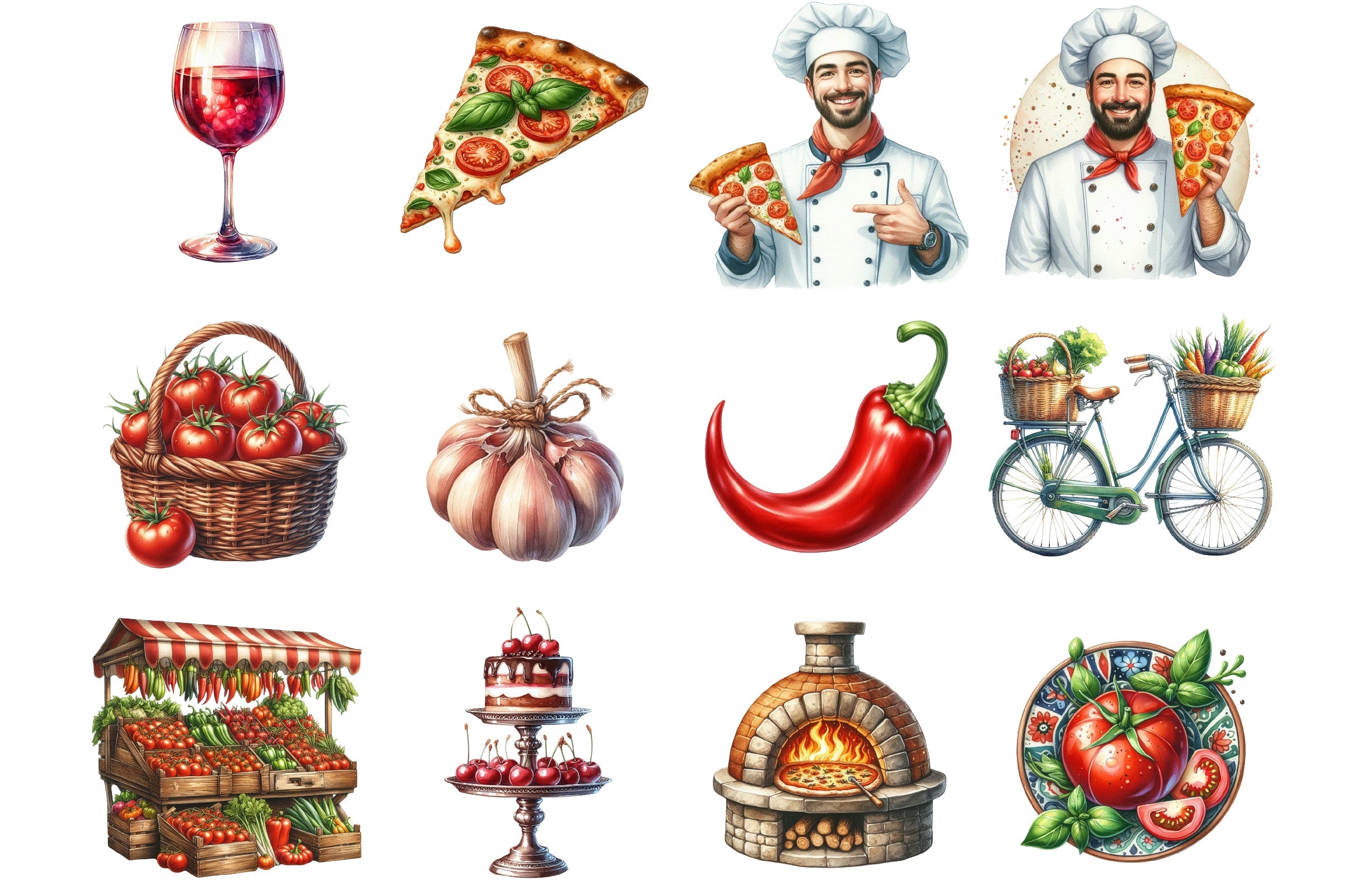Italian Food Clipart Bundle - CraftNest - Digital Crafting and Art