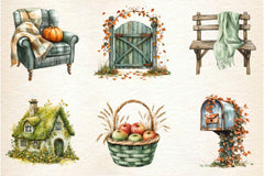 Cozy Green Autumn Clipart Bundle - CraftNest - Digital Crafting and Art