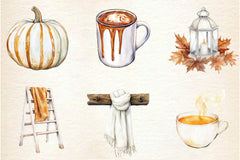 Cozy Caramel & White Fall Clipart Bundle 2 - CraftNest - Digital Crafting and Art