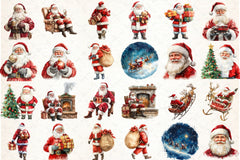Christmas Santa Claus Clipart Bundle 4 - CraftNest - Digital Crafting and Art