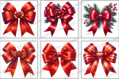 Red Christmas Bow Clipart Bundle - CraftNest - Digital Crafting and Art