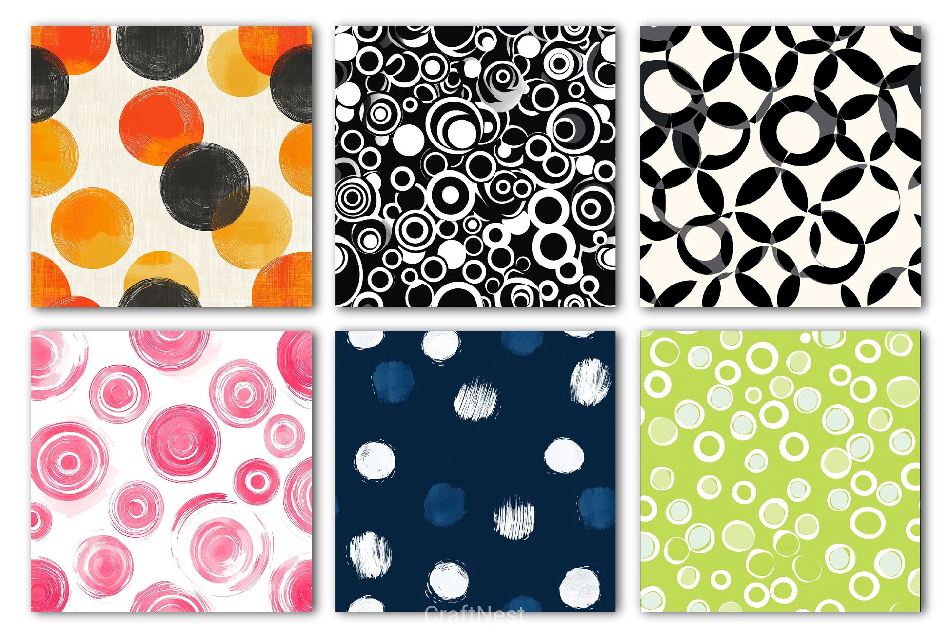 Abstract Circles Digital Paper - CraftNest - Digital Crafting and Art