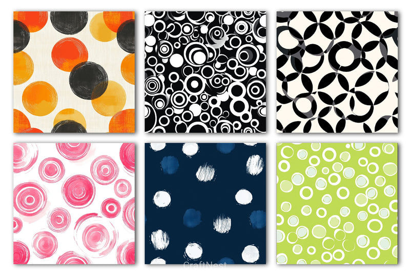Abstract Circles Digital Paper - CraftNest - Digital Crafting and Art