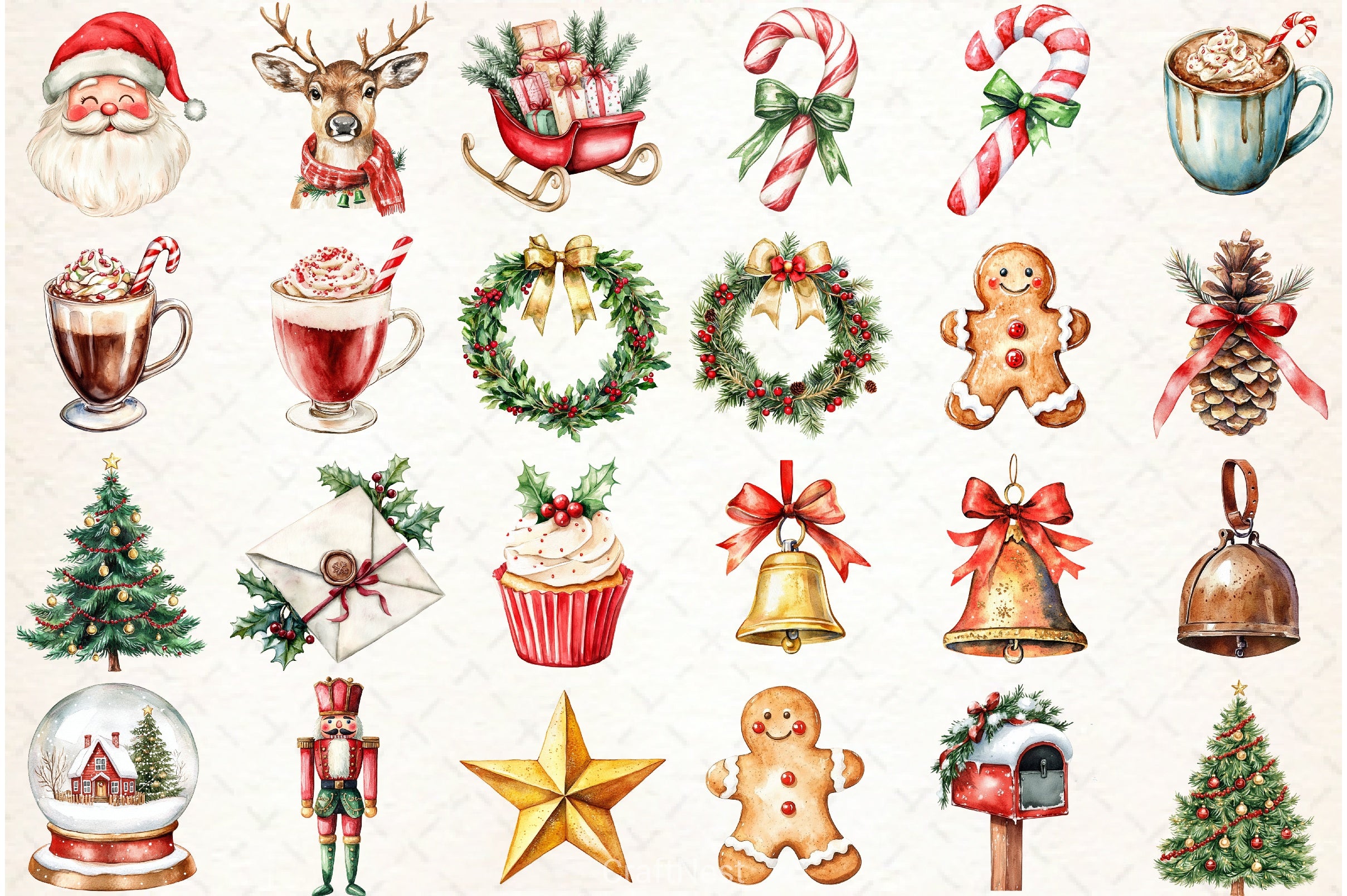 Elegant Christmas Clipart Bundle - CraftNest - Digital Crafting and Art