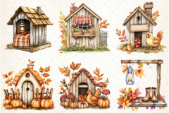 Autumn Chicken Coop Clipart Bundle - CraftNest - Digital Crafting and Art