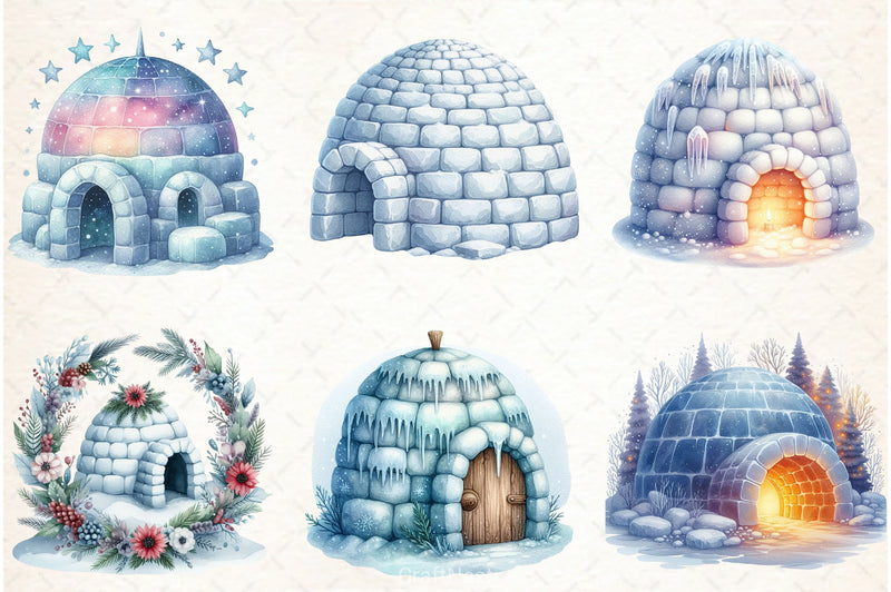 Igloo Clipart Bundle - CraftNest - Digital Crafting and Art