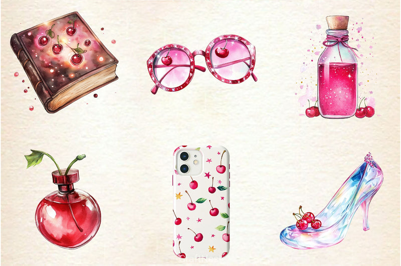 Cherry Red Magical Summer Clipart Bundle 2 - CraftNest - Digital Crafting and Art