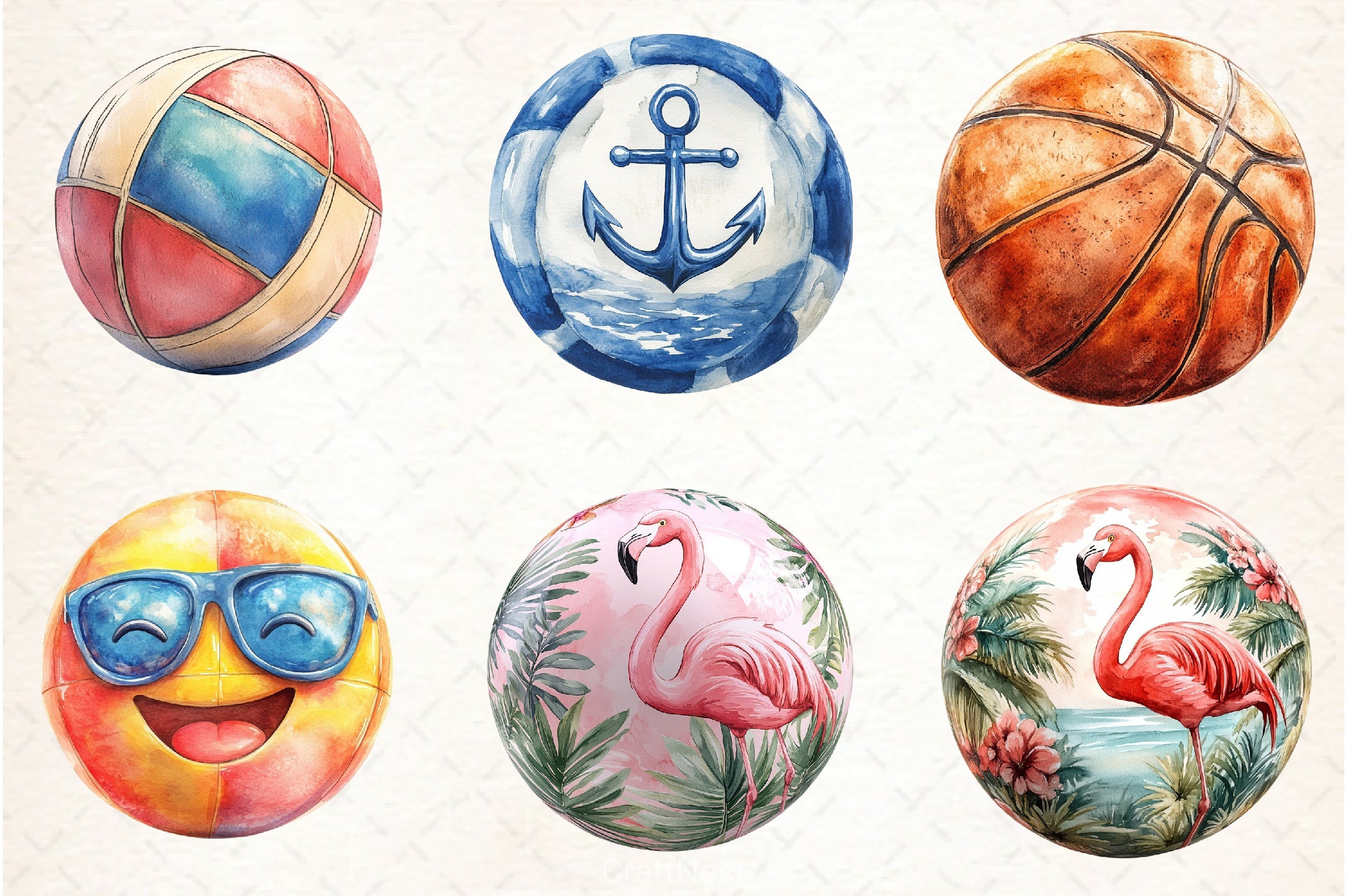 Summer Ball Clipart Bundle - CraftNest - Digital Crafting and Art