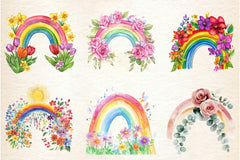 Floral Spring Rainbow Clipart Bundle 2 - CraftNest - Digital Crafting and Art