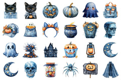 Denim Halloween Clipart Bundle Set - CraftNest - Digital Crafting and Art