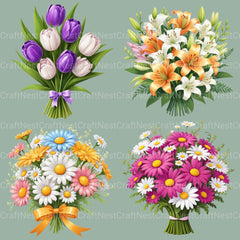 Floral Bouquets Clipart Bundle - CraftNest - Digital Crafting and Art