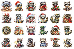 Christmas Raccoon Baby Animal Clipart Bundle - CraftNest - Digital Crafting and Art
