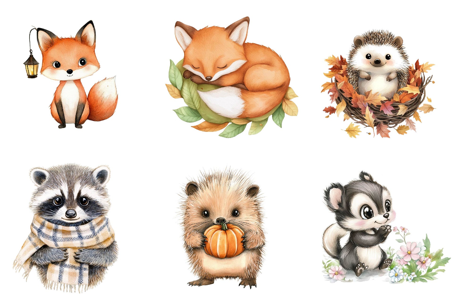 Woodland Animals Cute Baby Animals Clipart Bundle - CraftNest - Digital Crafting and Art