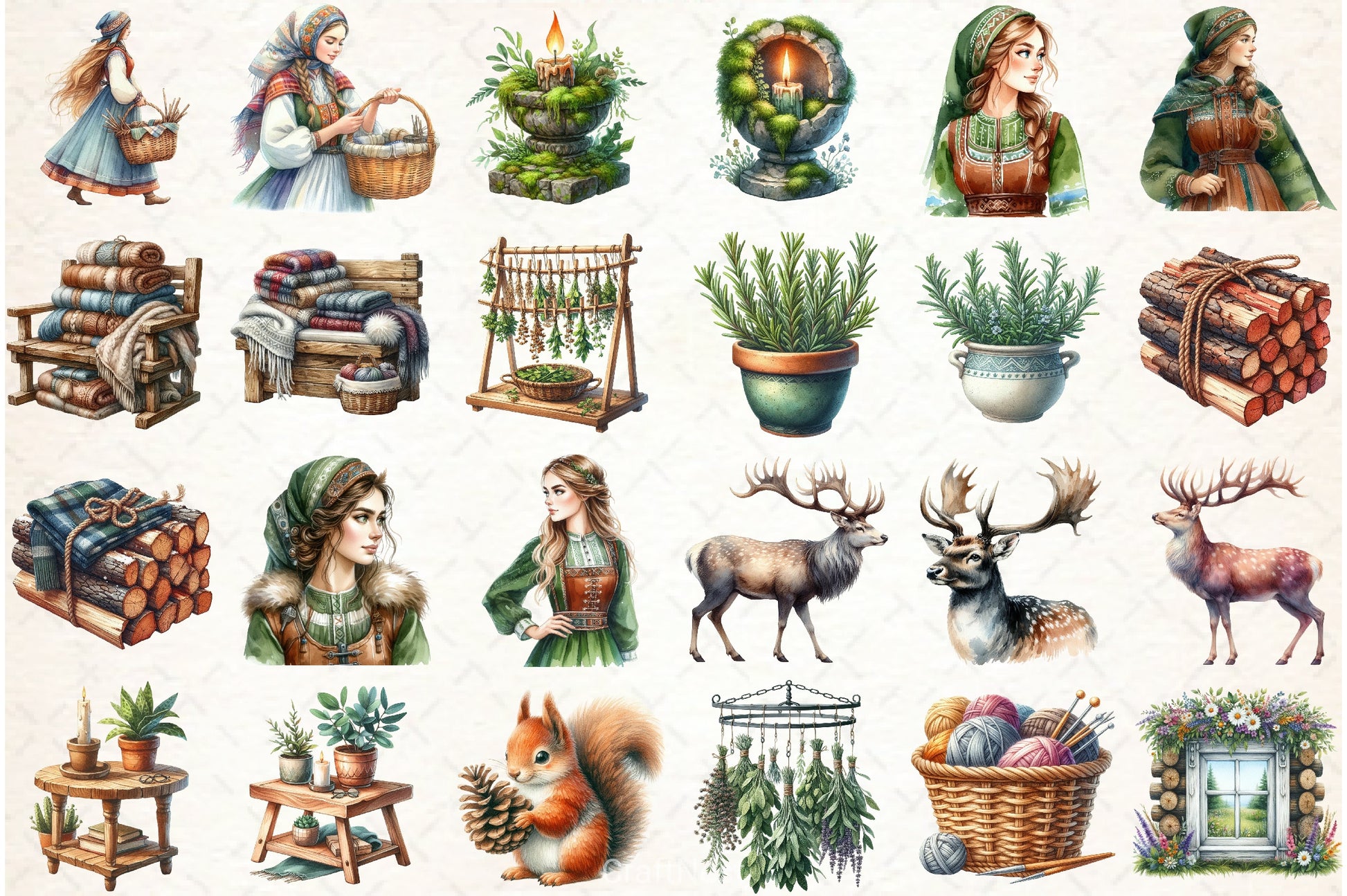 Nordic Summer Clipart Bundle - CraftNest - Digital Crafting and Art