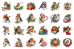Christmas Robin Bird Clipart Bundle - CraftNest - Digital Crafting and Art