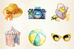 1950s Style Beach Day Clipart Bundle - CraftNest - Digital Crafting and Art