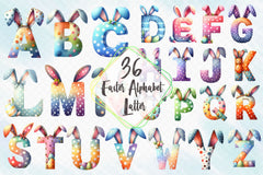 Easter Alphabet And Number Clipart Bundle 2 - CraftNest - Digital Crafting and Art