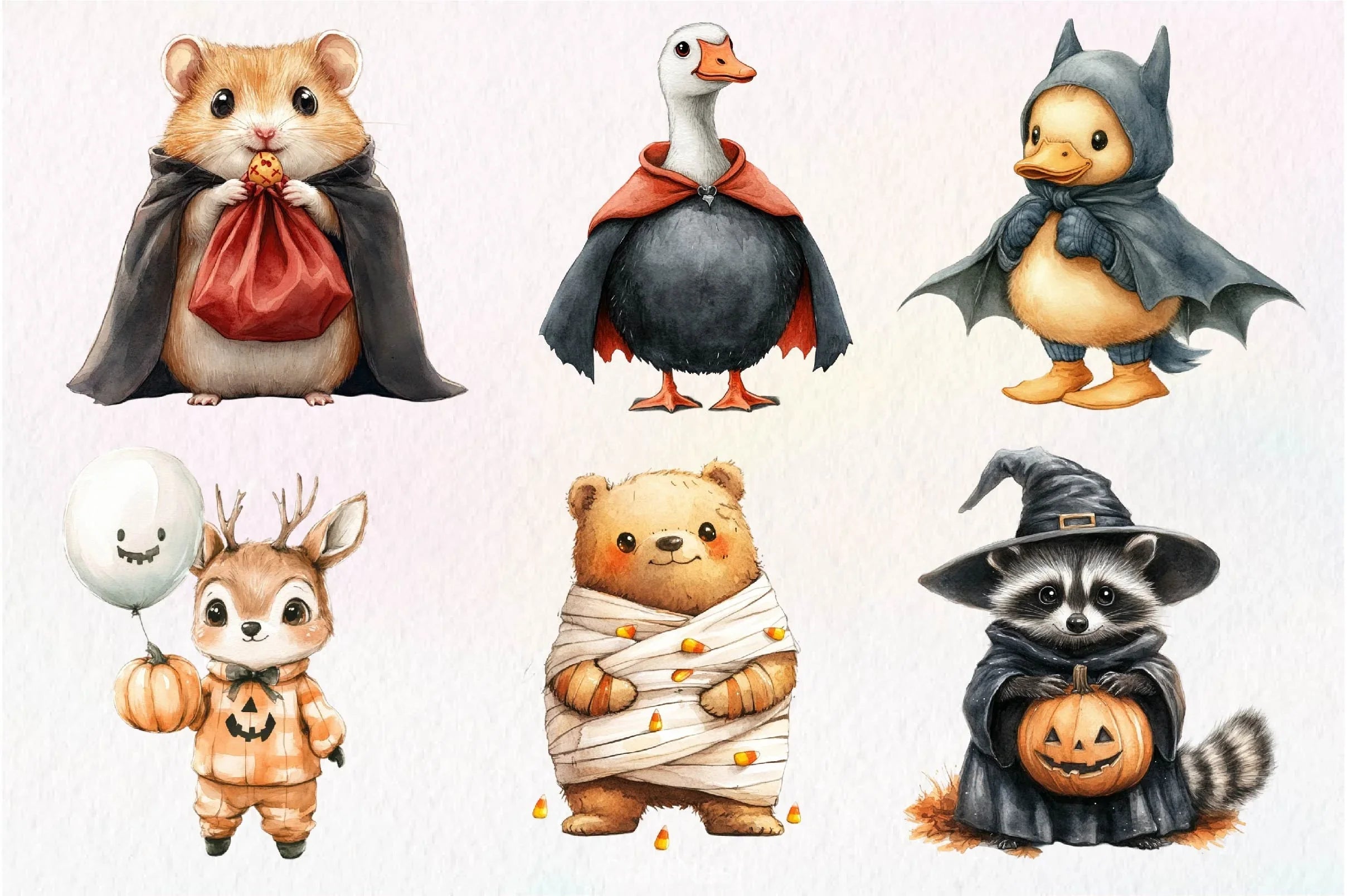 Quirky Halloween Animals Clipart Bundle - CraftNest - Digital Crafting and Art