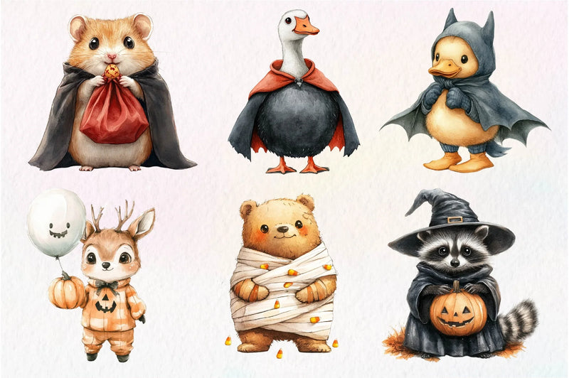 Quirky Halloween Animals Clipart Bundle - CraftNest - Digital Crafting and Art