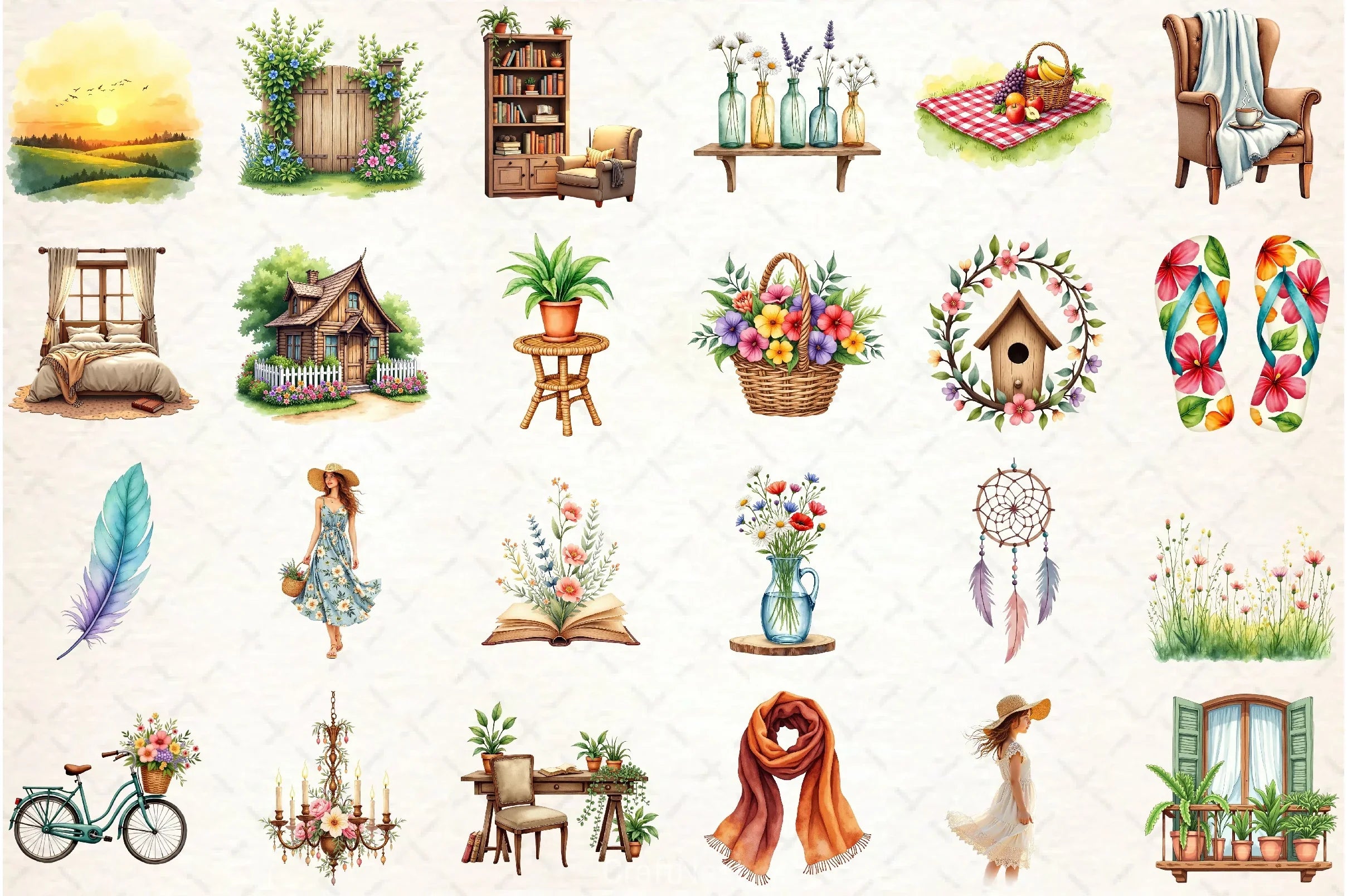 Spring Garden Clipart Bundle - CraftNest - Digital Crafting and Art