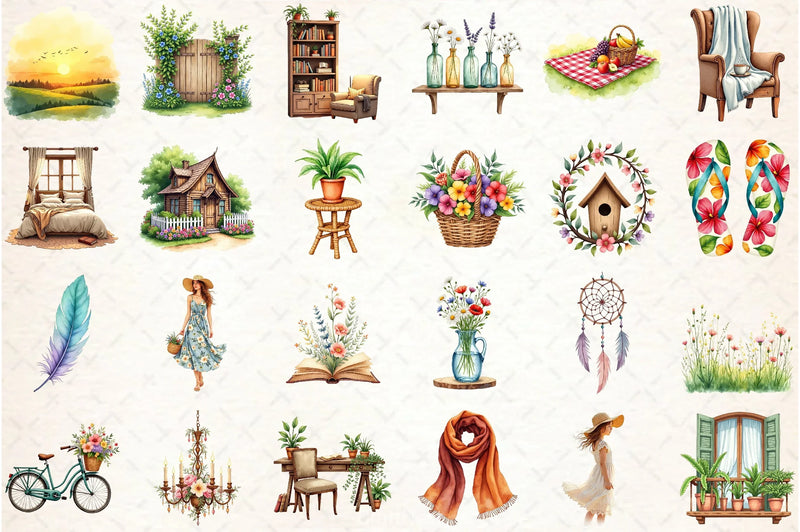 Spring Garden Clipart Bundle - CraftNest - Digital Crafting and Art