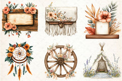 Western Boho Wedding Clipart Bundle 7 - CraftNest - Digital Crafting and Art