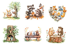 Woodland Forest Animals Friends Clipart Bundle - CraftNest - Digital Crafting and Art