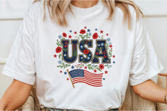 Floral Embroidery USA Retro Clipart Bundle 2 - CraftNest - Digital Crafting and Art